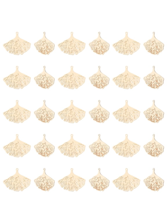40Pcs Gingko Leaf Charm Gold Leaf Pendants Metal Embellishments Connector Charms Metal Charm Fall Plant Charms Necklace Bracelet Earring