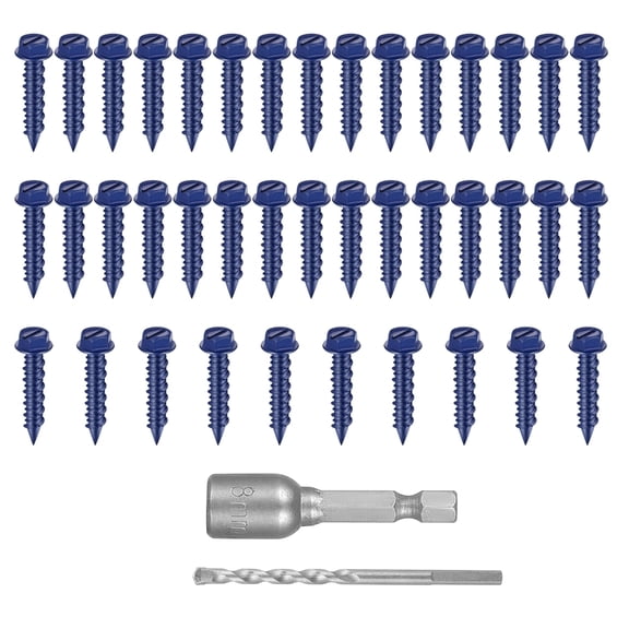 40Pcs Head Concrete Screw Anchors with Bit Driver for Masonry Brick Projects Easy Installation