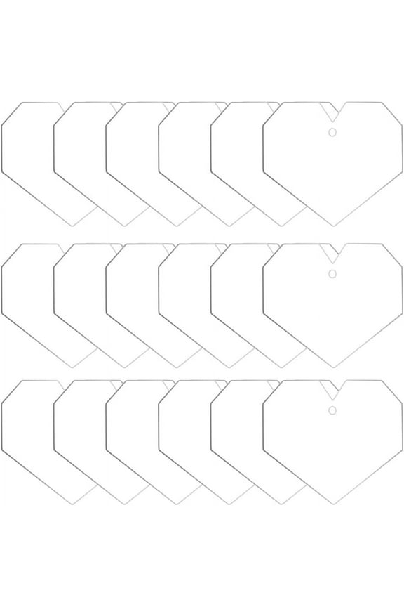 40Pcs Heart Acrylic Blanks Clear Ornament Blank Bulk Transparent Unfinished Love Hearts Shaped Disc Hanging Charms with Hole