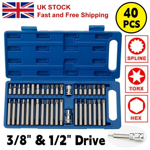 BGS 4120 Bit Socket Set - 36pc 1/2" Drive For Hex, Torx, XZN, RIBE | Tool Tray Included