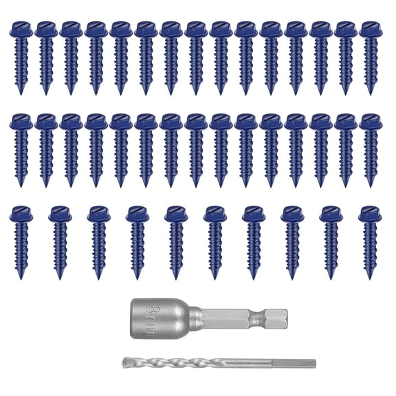 40Pcs Hexagonal Head Concrete Screw Anchors Building Fasteners Masonry Screws For Construction And Home Repair Tasks