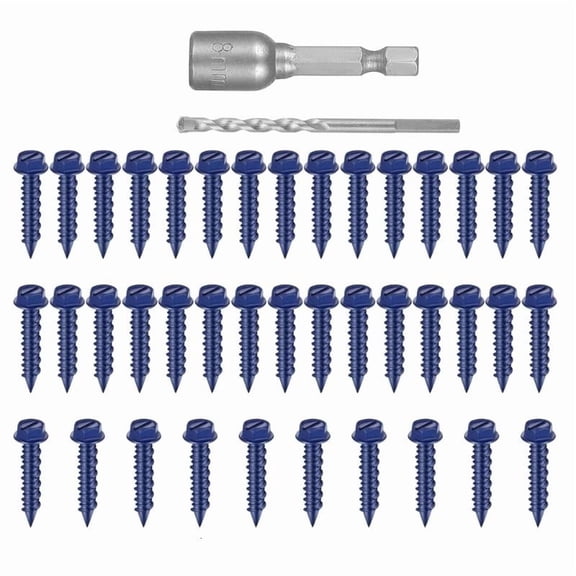 40Pcs Hexagonal Head Concrete Screw Anchors Masonry Screws Fasteners Easy to Use