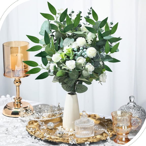 40Pcs Italian Ruscus Greenery Stems 18" Artificial Silk Leaves for Bouquet Filler Table Centerpieces Home Indoor Decor