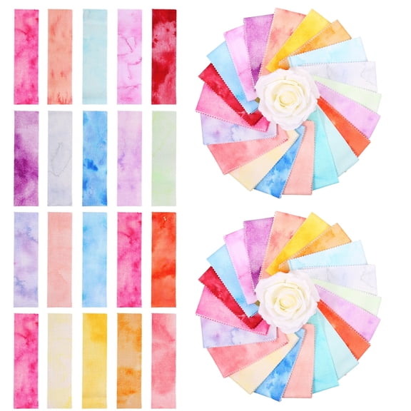 40Pcs Jelly Roll Fabric for Patchwork Sewing Soft Cotton Jelly Roll Fabric Strips for Quilting Crafting for DIY Craft Decoration Cushion Cover Tablecloth Making,19.69*2.52 In