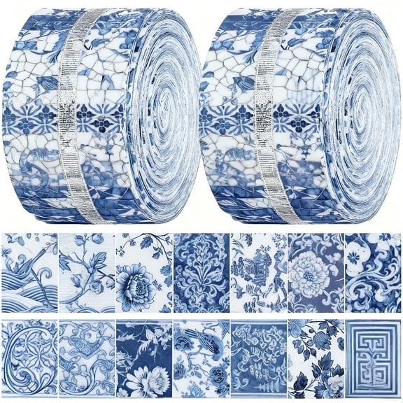40Pcs Jelly Roll Fabric Strips for Quilting and Sewing, 2.6" x 20" Cotton Fabric for DIY Craft Handmade Accessories, Gallery Series