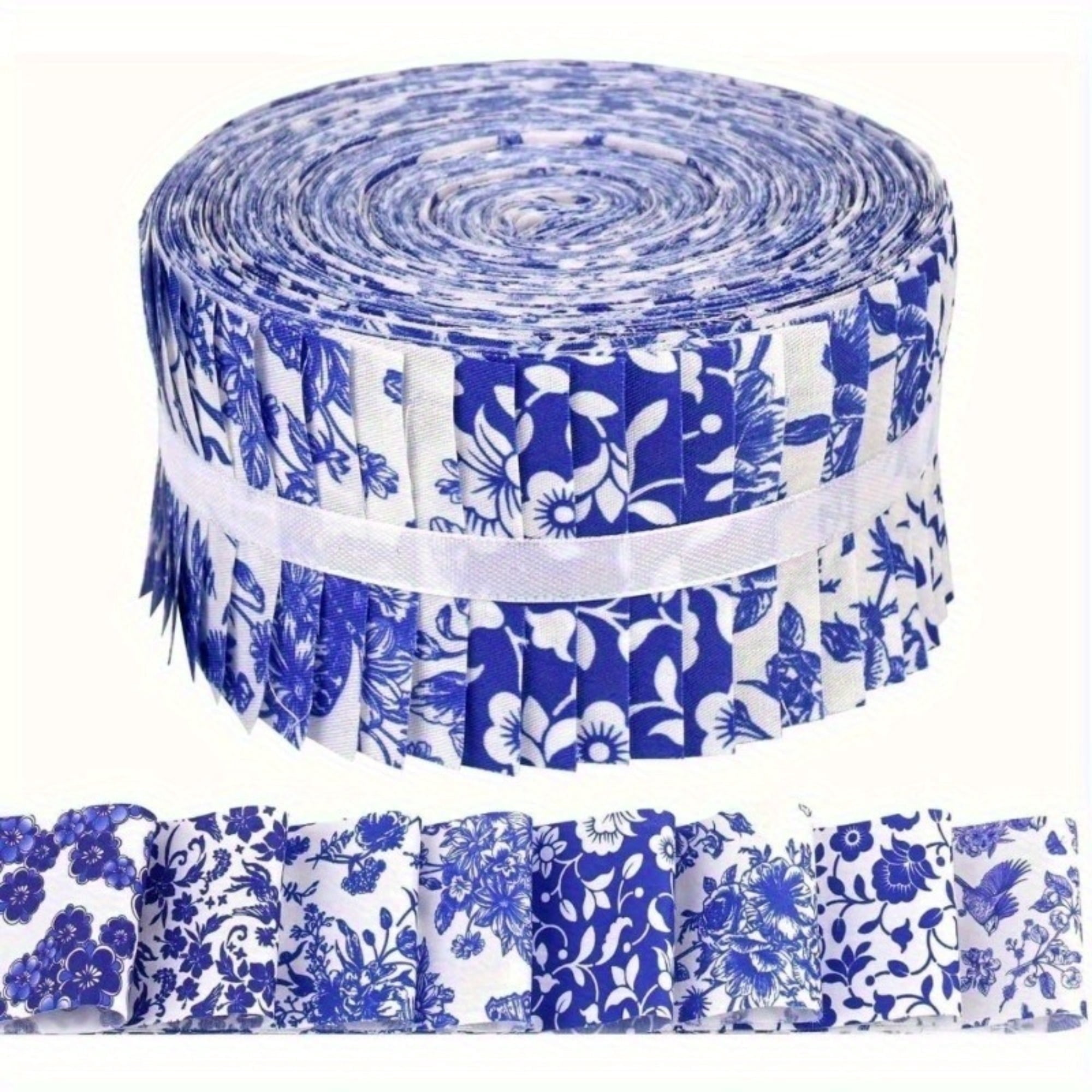Heymaple 40Pcs Jelly Roll Fabric Strips for Quilting and Sewing, 2.6" x 20" Precut Fabric for DIY Crafting, Chinoiserie Series