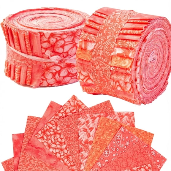 Heymaple 40Pcs Jelly Roll Fabric Strips for Quilting and Sewing, 2.6" x 20" Precut Fabric for Crafting, Valentine's Day Holiday Fabric