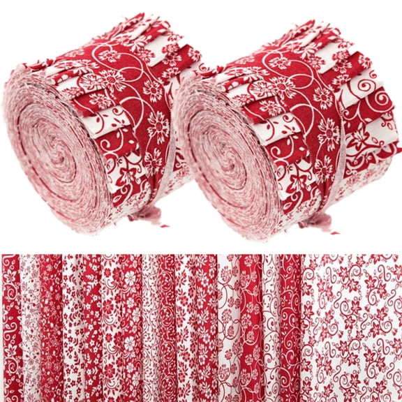 40Pcs Jelly Roll Fabric Strips for Quilting and Sewing, 2.6" x 20" Precut Fabric for Crafting, Valentine's Day Holiday Fabric