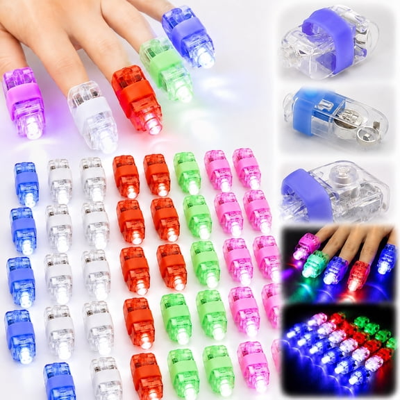 40Pcs LED Party Finger Lights for Kids, LED Finger Flashlight Light Up Finger Ring Toys for Party Favor, Halloween, Raves, Concert Shows