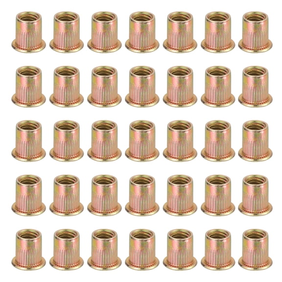 40Pcs M8 x 13.5mm Rivet Nut Carbon Steel Rivet Nut Tool Hardware Nuts Zinc-Plate