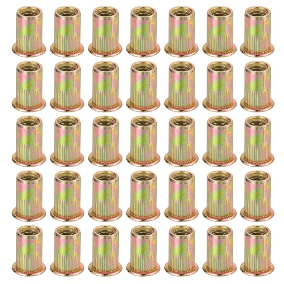 40Pcs M8 x 18mm Rivet Nut Carbon Steel Rivet Nut Tool Hardware Nuts Zinc-Plate