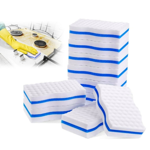 40Pcs Magic Sponge,Melamine Sponge - 2X Thicken 2X Long Lasting Cleaning,Eraser Sponge in Kitchen Air Fryers, Bathroom, Office Work Well