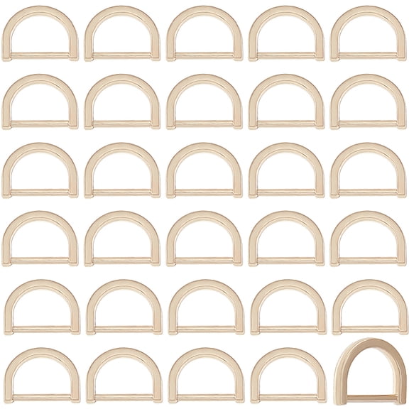 40Pcs Metal D Ring Heavy Duty Alloy D Rings Golden Bag Buckle Sewing D-Rings Hand DIY Accessories for Dog Collars Leashes Backpacks Webbing Straps