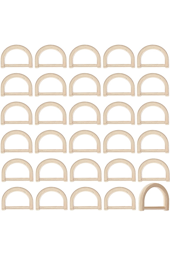 40Pcs Metal D Ring Heavy Duty Alloy D Rings Golden Bag Buckle Sewing D-Rings Hand DIY Accessories for Dog Collars Leashes Backpacks Webbing Straps