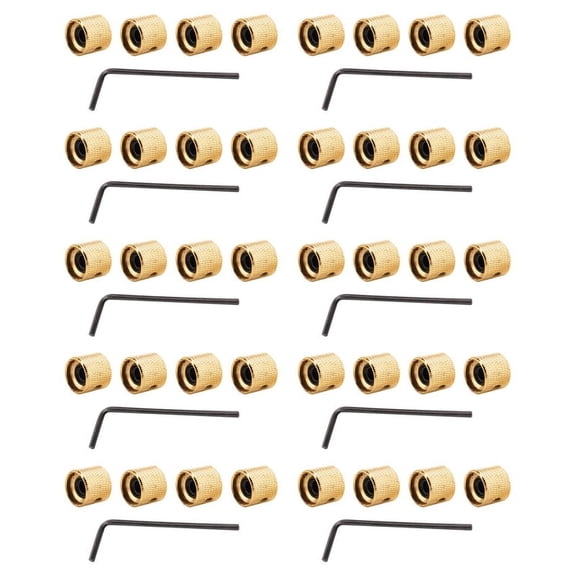40Pcs Metal Volume Tone Dome Tone Guitar Speed Control Knobs with Screws for Strat,40x Guitar knob 10x Screws,Golden