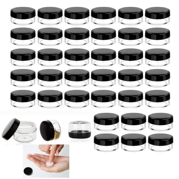 40Pcs Mini Cosmetic Containers, Containers with Lids Clear Round Storage Mini Sample Jars