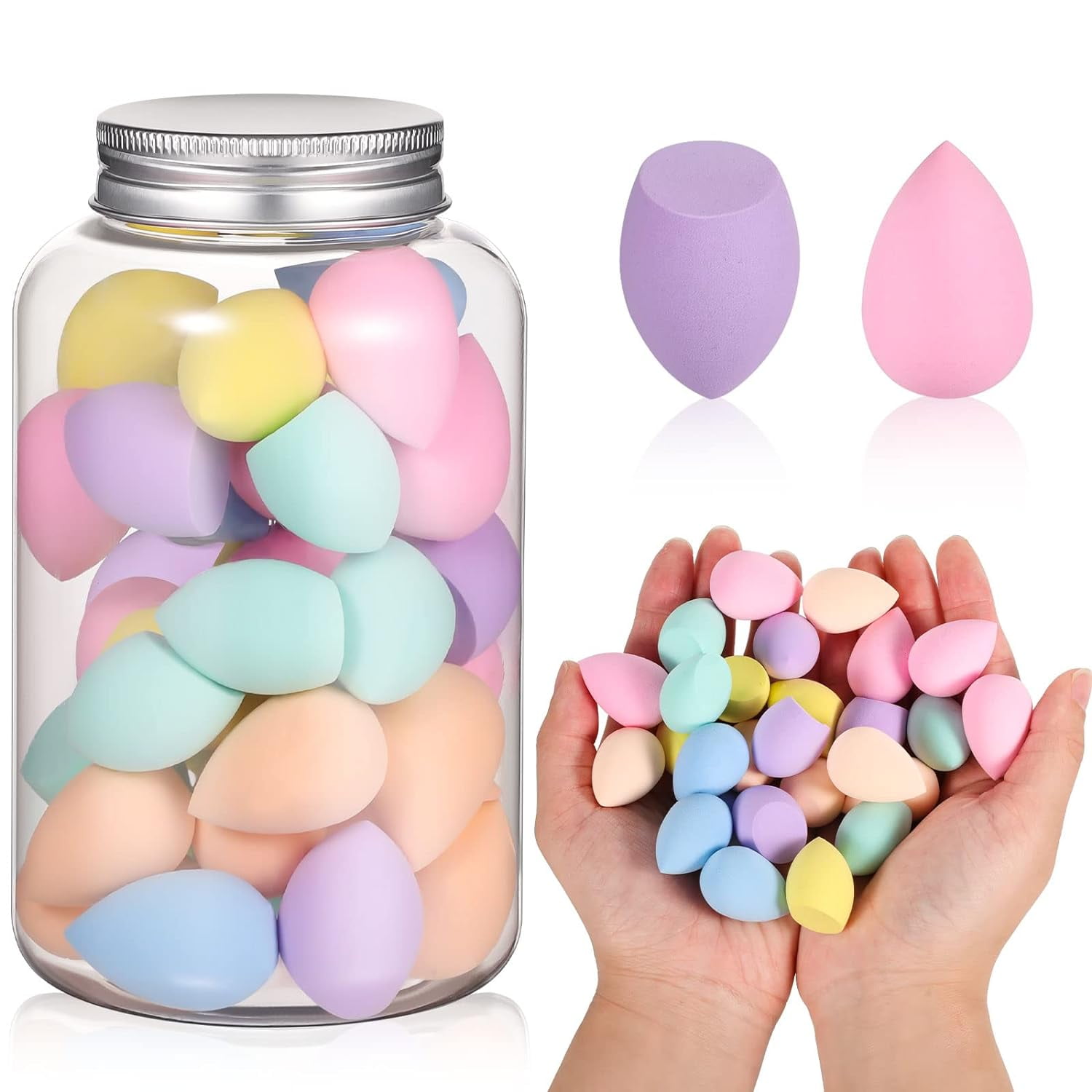 40Pcs Mini Makeup Sponge Multi Colored Beauty Sponges Professional ...