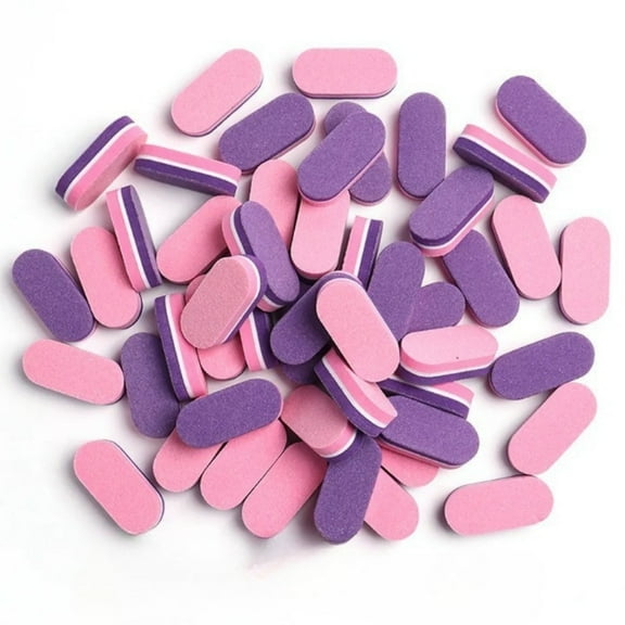 40Pcs Mini Nail Buffer Blocks Grit Sponge Nail Polish Sanding Buffer Reusable Double Sided Nail Buffers for Natural Nails Manicure Tools for Shaping, Polishing Nails(Pink Purple)