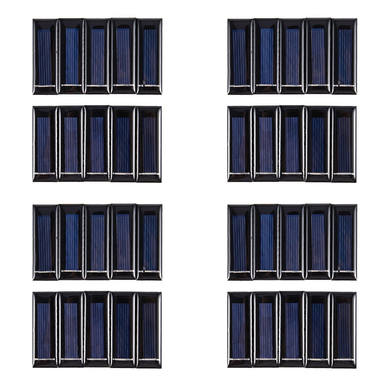 40Pcs Mini Solar Panel New 0.5V 100mA Solar Cells Photovoltaic Panels Module Sun Power Battery Charger DIY 53x18x2.5mm