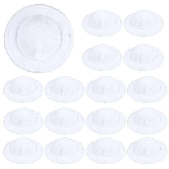 40Pcs Mini White Hat Miniature Hats Bulk Plush Small Cute Round Handmade Cloth Tiny Cowboy Straw Dress Woven Knitting Caps DIY