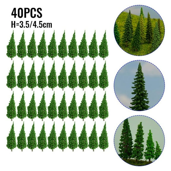 40Pcs Miniature Trees and Bushes Model Trees Diorama Trees Woodland Scenic Train Scenery Railroad Architecture Fake Trees for DIY Crafts Landscape