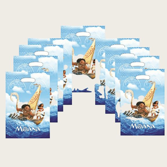 40Pcs Moana Anime Cartoon Party Favor Gift Bags with Handle - Kids Birthday Goodie Bags for Candy, Themed Party Decorations Supplies