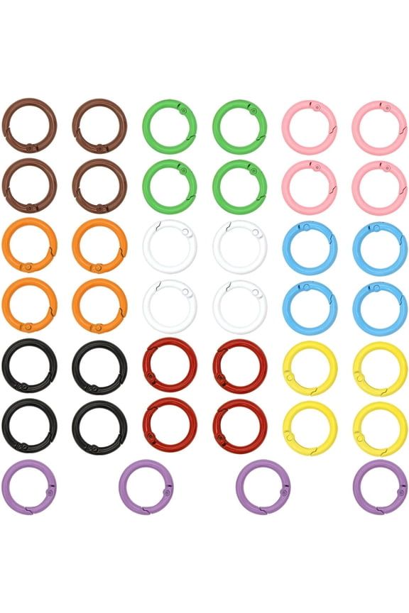 40Pcs NEW Spring O Ring, Gate O Ring Round Carabiner Snap Clip Trigger Spring Keyring, Metal O Ring for Bags,Purses