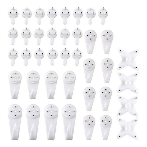 40Pcs Nail Screws Wall Hooks Hangers Traceless Photo Hook Multi Function Painting Hanger