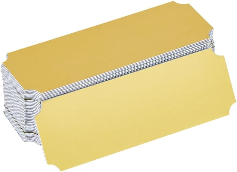 Label Backing 40Pcs Name Plates Aluminum Blank Name Cards Golden Laser Engraved Name ...