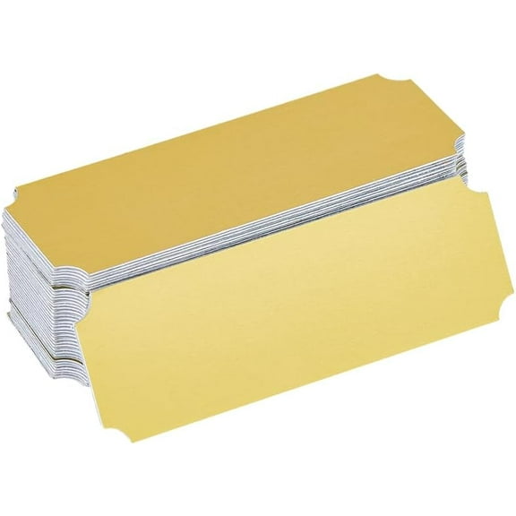 40Pcs Name Plates Aluminum Blank Name Cards Golden Laser Engraved Name Tag Frame Rectangle Name Label with Adhesive Backing 2.5x7.6cm/1x3inch