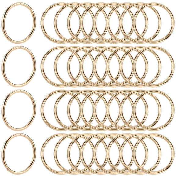 40Pcs Non Welded Metal O Ring Macrame Metal Rings 39mm Gold Iron Round Heavy Duty Hanging Multi Purpose Link Ring Buckle Connectors for Macrame Handbag Dog Leashes Belt Luggage Accessories 1set