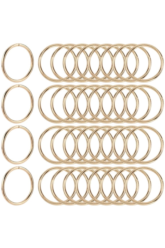 40Pcs Non Welded Metal O Ring Macrame Metal Rings 39mm Gold Iron Round Heavy Duty Hanging Multi Purpose Link Ring Buckle Connectors for Macrame Handbag Dog Leashes Belt Luggage Accessories 1set