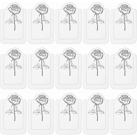 40Pcs PP Plastic Floating Page Marker Bookmarks Rectangle with Rose Clear 60x40x0.5mm creative