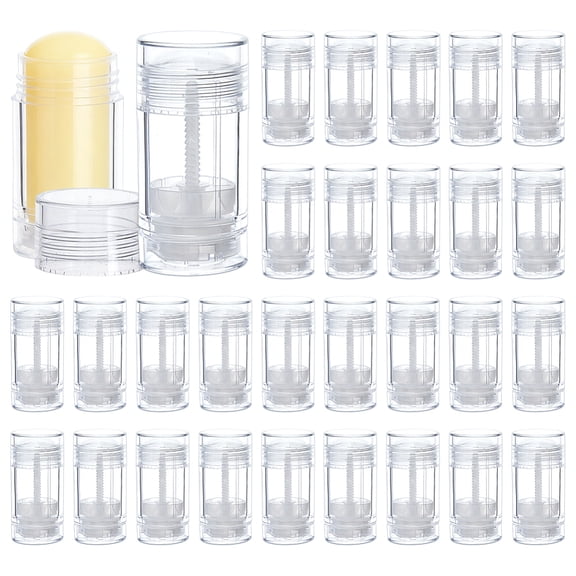 40Pcs PS Plastic Empty Bottles Column Clear 3.7x7.3cm for making