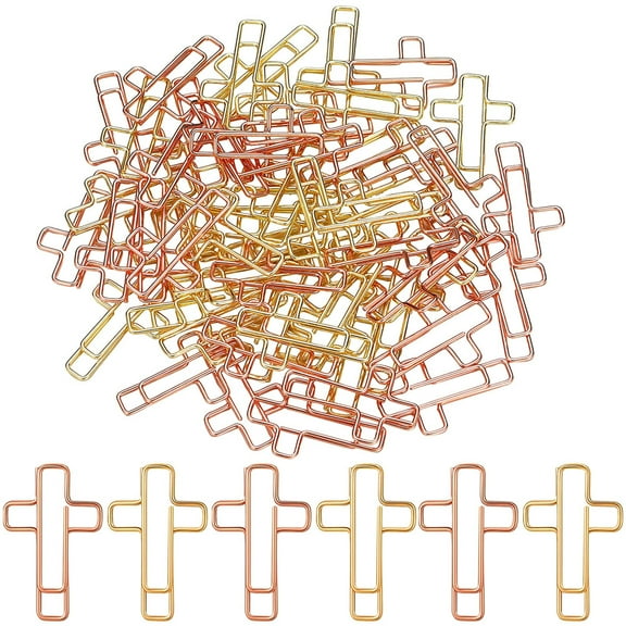 40Pcs Paper Clips Cross Shape Bible Paper Clips Memo Clamps Office Stationery