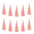 thumbnail image 1 of 40Pcs Peach Pink,Light Pink Tassel Garland Banner w Rope for Wedding Birthday Party Decoration, 1 of 7