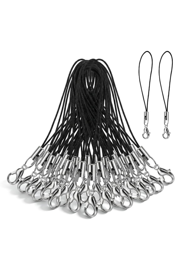 40Pcs Phone Charms Strap with Lobster Clasp Mini Lanyard Straps Cell Phone Charms Kit for Keychains USB Drive DIY Craft