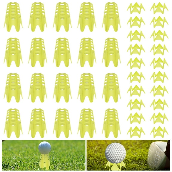 40Pcs Plastic Golf Tees Practice Golf Simulator Tees Portable Golf Mat Tees Lightweight Outdoor Indoor Golf Tees Reusable Golf Simulator Tees for Turf and Driving Range