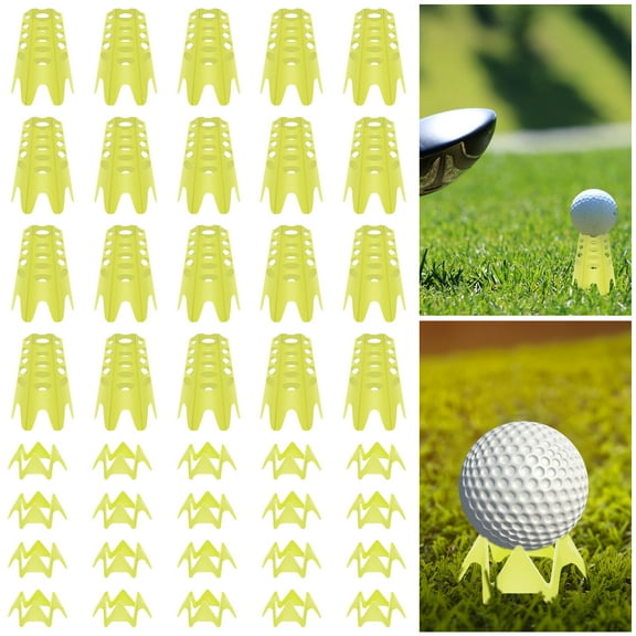 40Pcs Plastic Golf Tees Practice Golf Simulator Tees Portable Golf Mat Tees Lightweight Outdoor Indoor Golf Tees Reusable Golf Simulator Tees for Turf and Driving Range