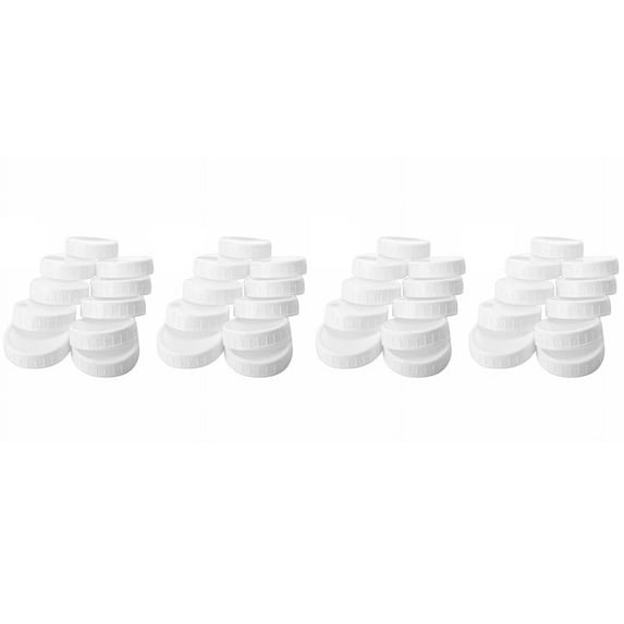 40Pcs Plastic Storage Lids Ribbed for 70mm/86mm Standard Regular Mouth Jar Bottle