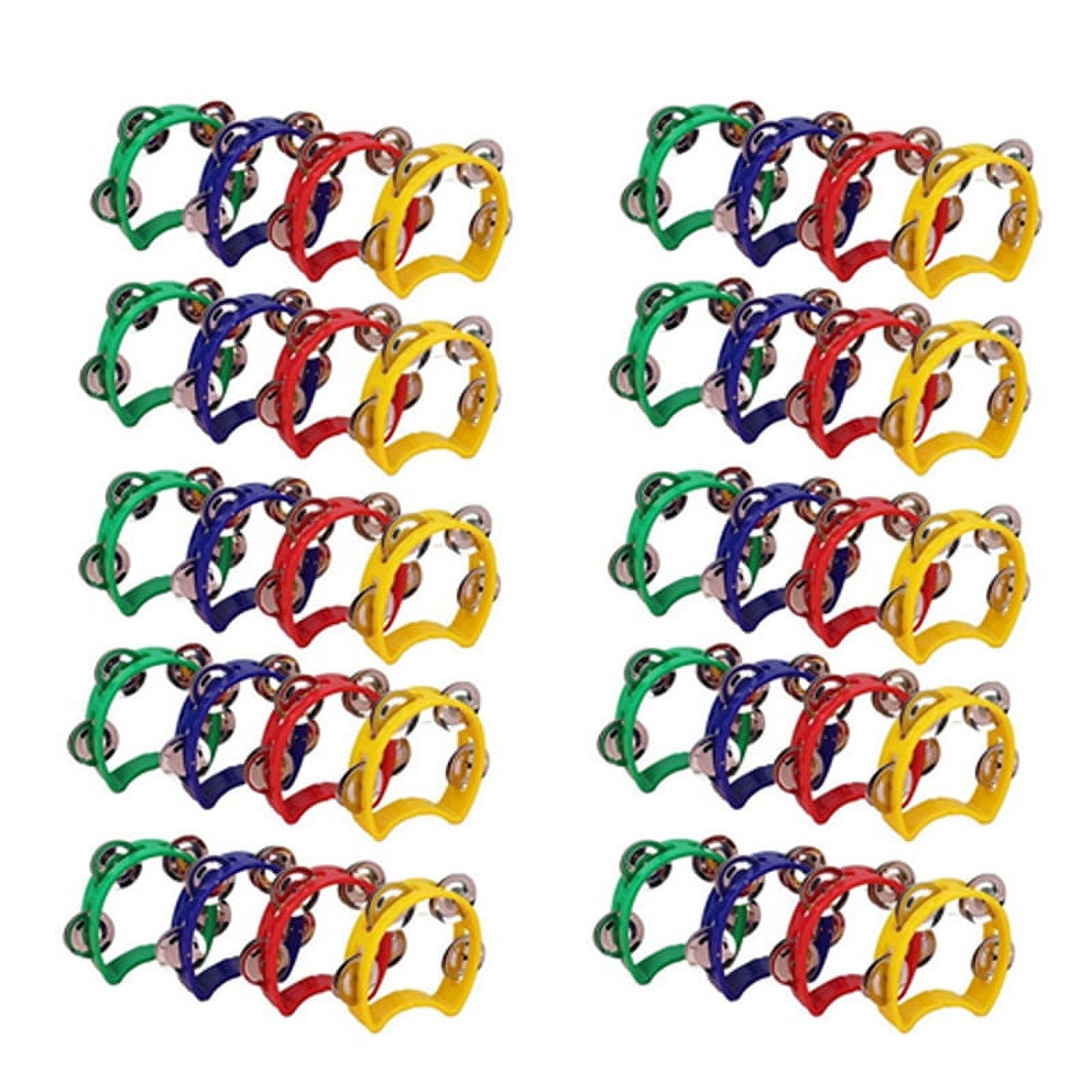 40Pcs Plastic Tambourine Musical Instruments, Mini Handheld Tambourines,Percussion Rhythm Instruments