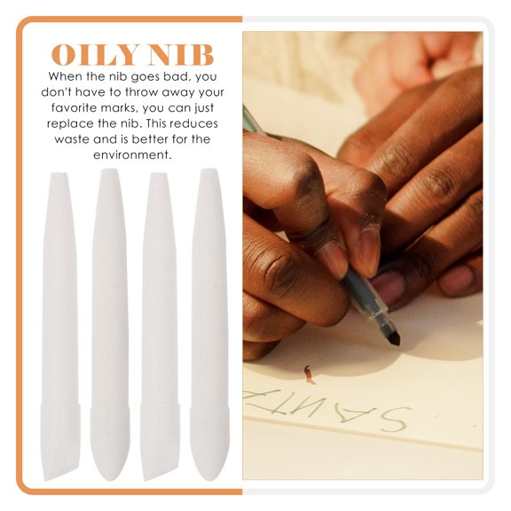 40Pcs Points for Paint Pens White Nylon Round Tip Practical Usage Artists Students Professionals