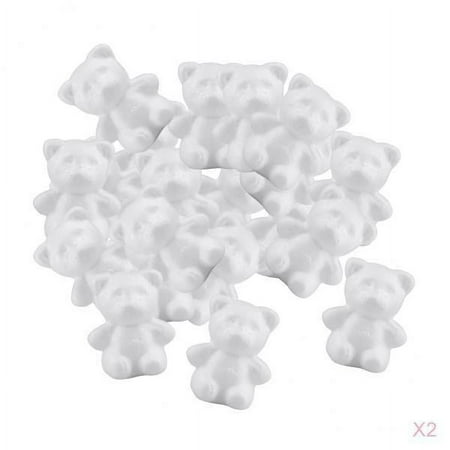 40Pcs Polystyrene Foam Bear Modelling Craft Flower Decor