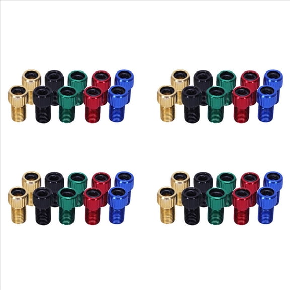 40Pcs Presta to Schrader Valve Adapter Converter Multicolor Bicycle Bike Tire Tube,8 x red Adapter 8 x black Adapter 8 x gold Adapter 8 x blue Adapter 8 x green Adapter,Multicolor