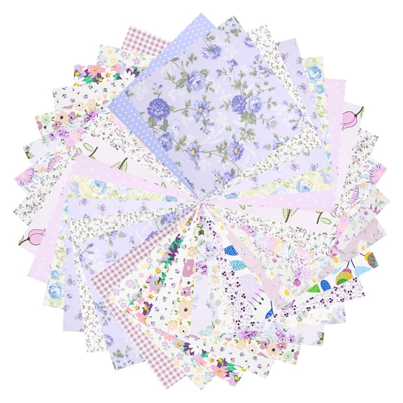 40Pcs Quilting Cotton Fabric Square 9.84 x 9.84 inches Assorted Pattern Washable Precut Fabric Patchwork Square for DIY Sewing Quilting