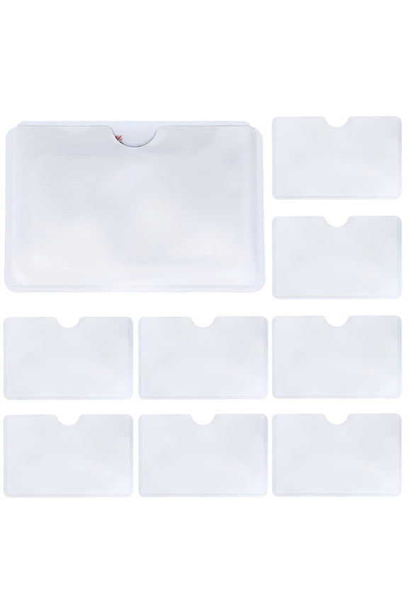 40Pcs RFID Blocking Sleeves Credit Card Sleeves Protectors Set White Aluminum Identity Theft Protection Holders Waterproof
