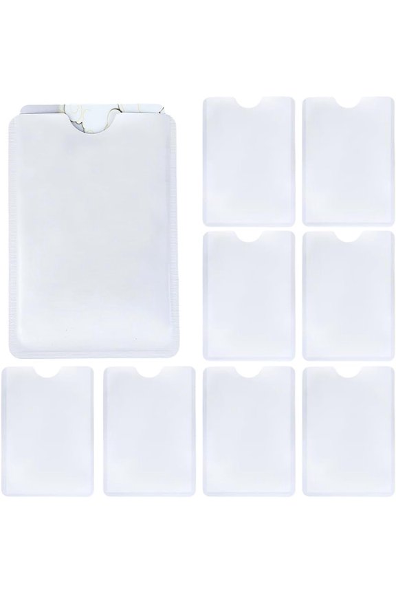40Pcs RFID Card Protector Sleeves RFID Blocking Card Envelope Waterproof Travel Electronic Theft Blocker Protector White Plastic Unisex Secure Sleeve Set Smart Design Fits in Wallets Purses