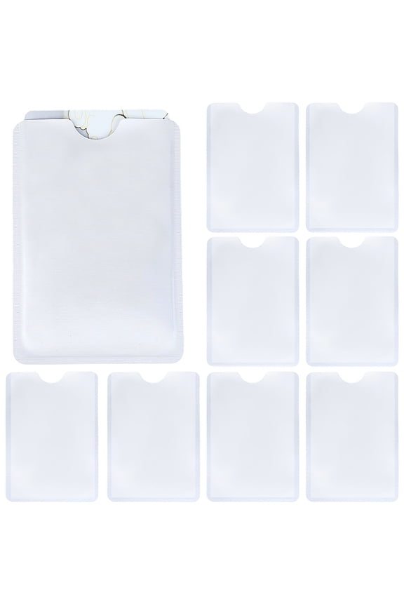 40Pcs RFID Card Protector Sleeves RFID Blocking Card Envelope Waterproof Travel Electronic Theft Blocker Protector White Plastic Unisex