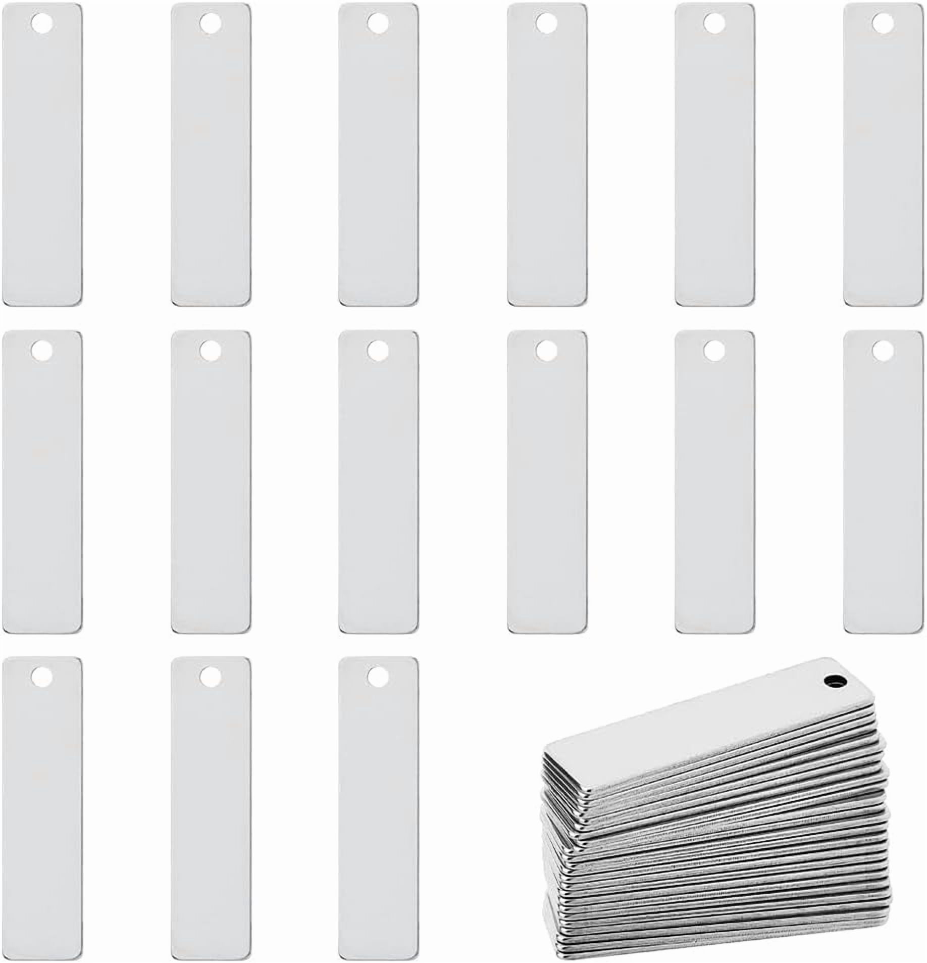 40Pcs Rectangle Stamping Blanks Metal Engraving Blanks 304
