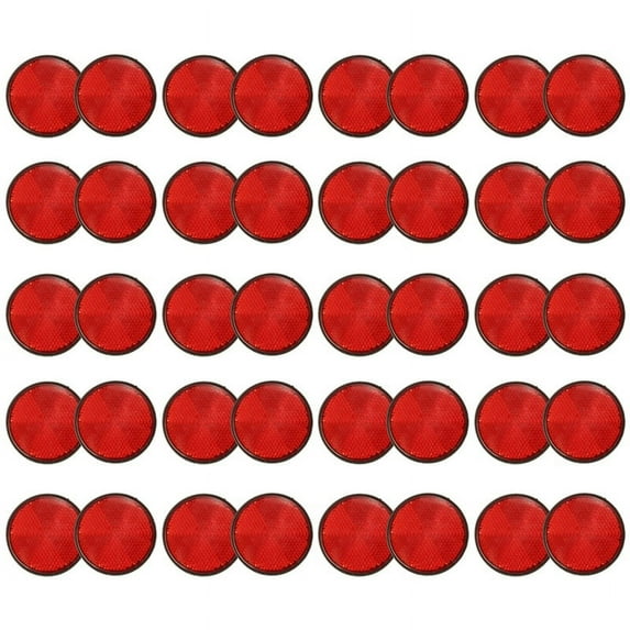 40Pcs Round Red Reflector Universal for Motorcycle ATV 5.6 x 0.8cm,40x 2 inch Reflectors,Red